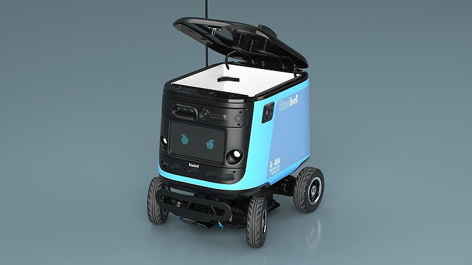 Delivery Robot Kiwibot Cyan 3D model 6