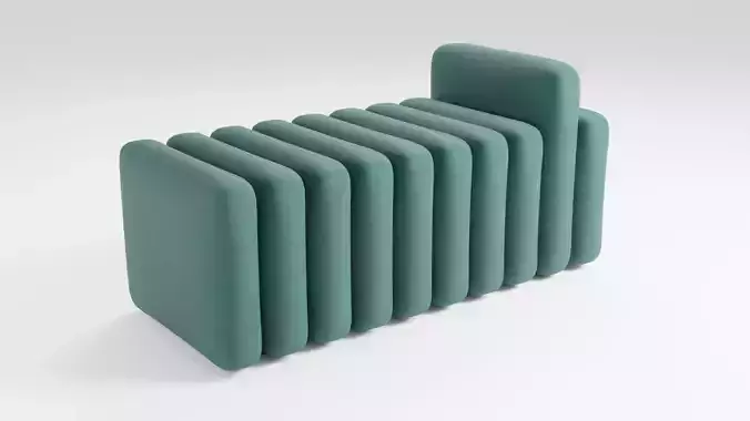 Sofa in green tones in a light and luxurious style
