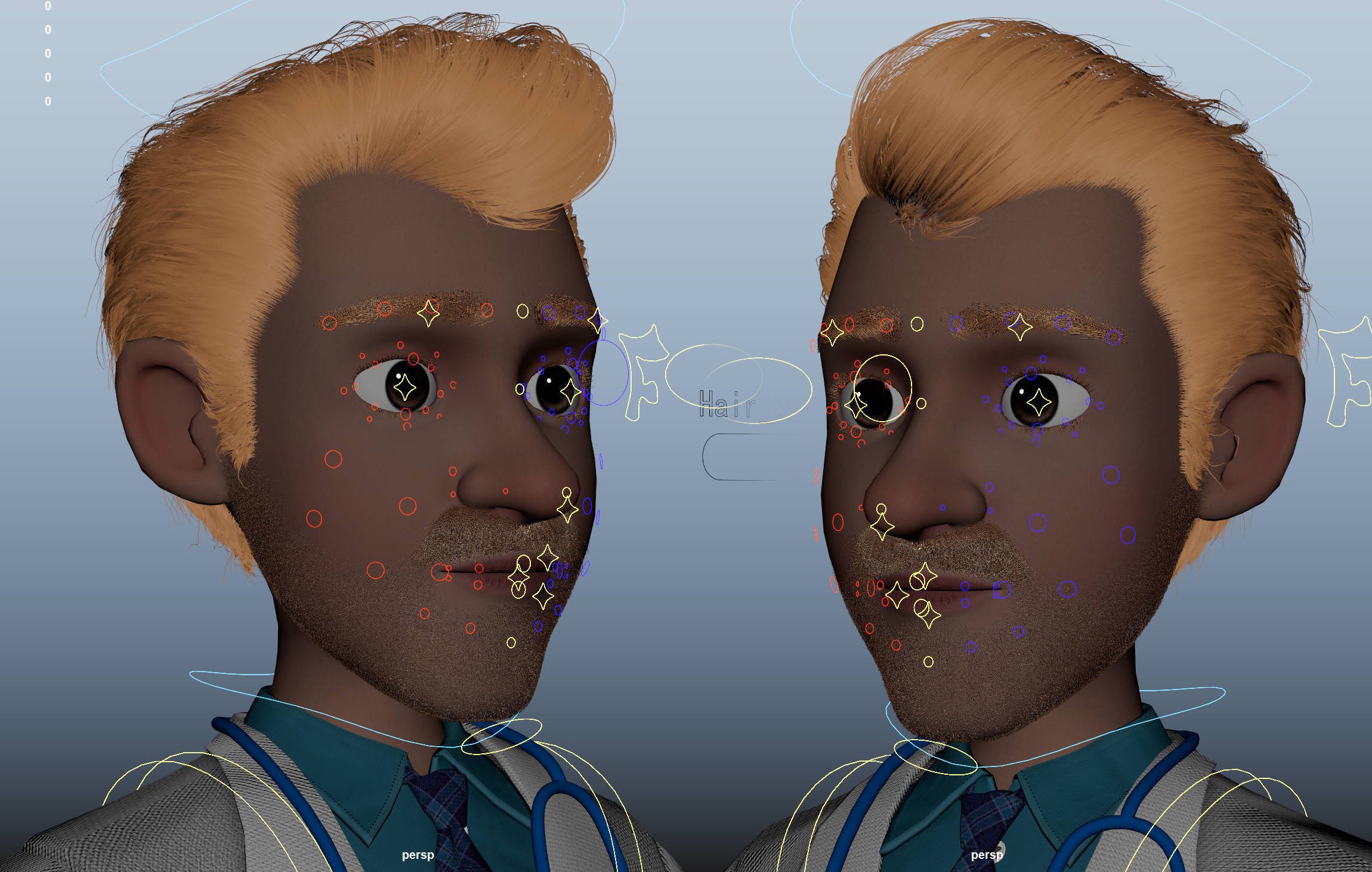 Cartoon Doctor Rigged 3D model_20