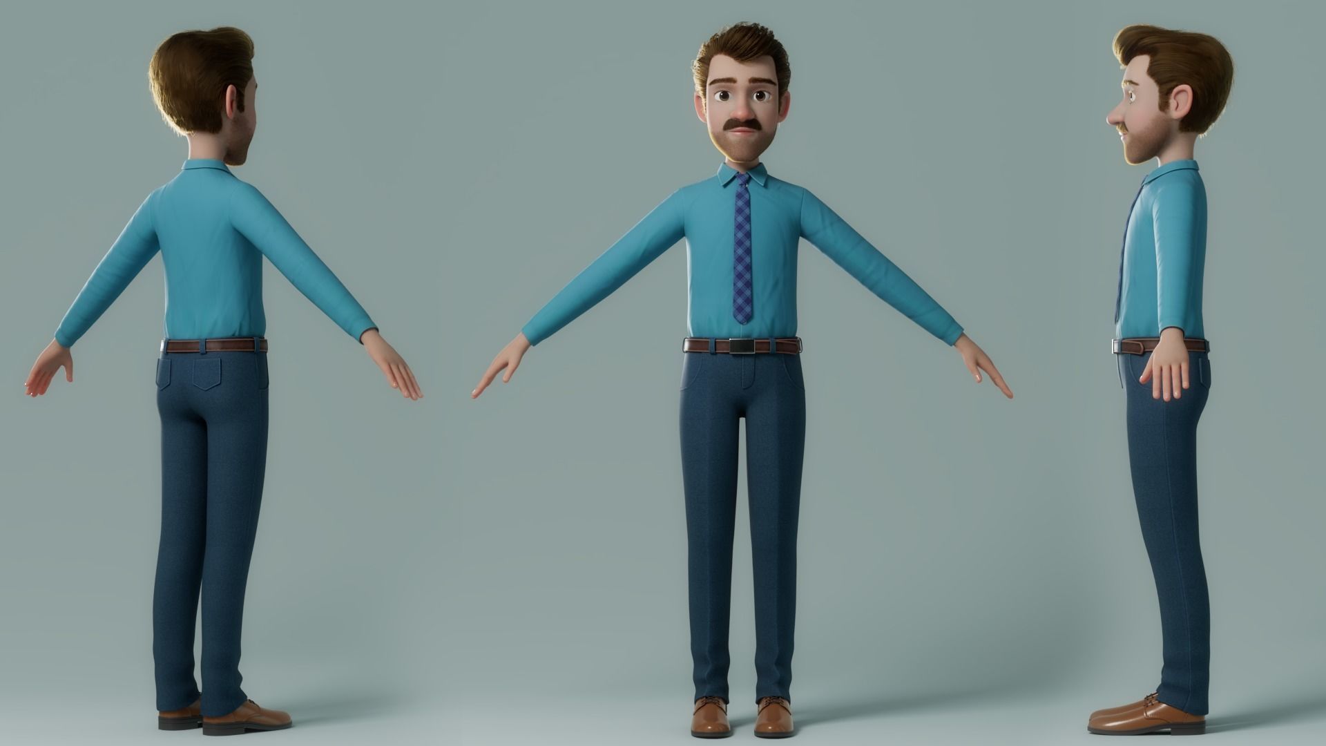 Cartoon Doctor Rigged 3D model_11