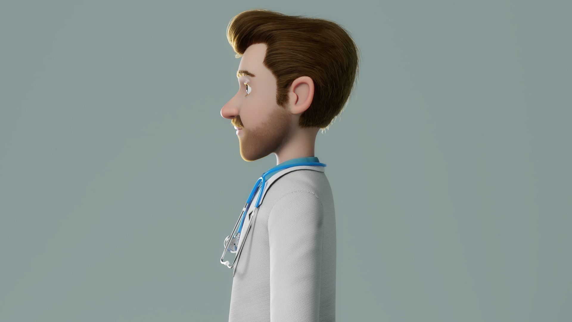 Cartoon Doctor Rigged 3D model_5