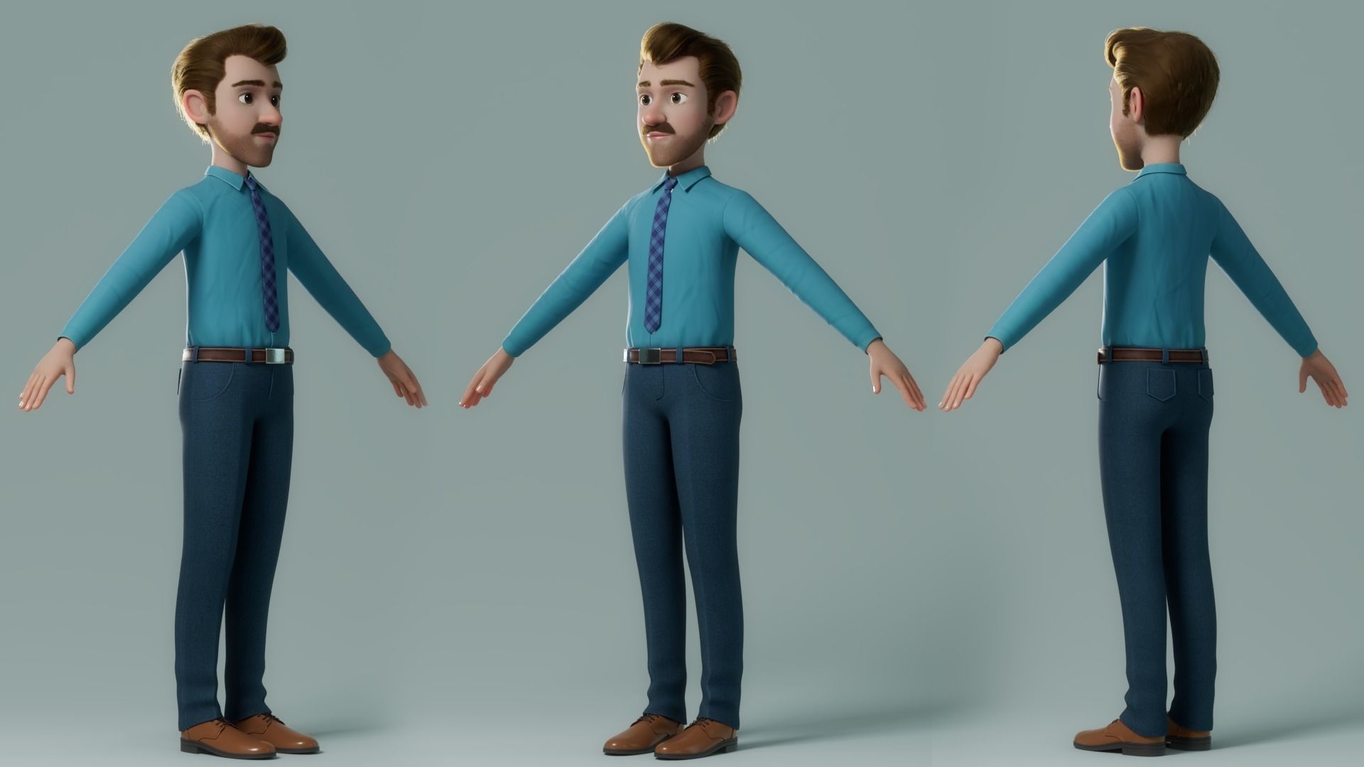 Cartoon Doctor Rigged 3D model_10