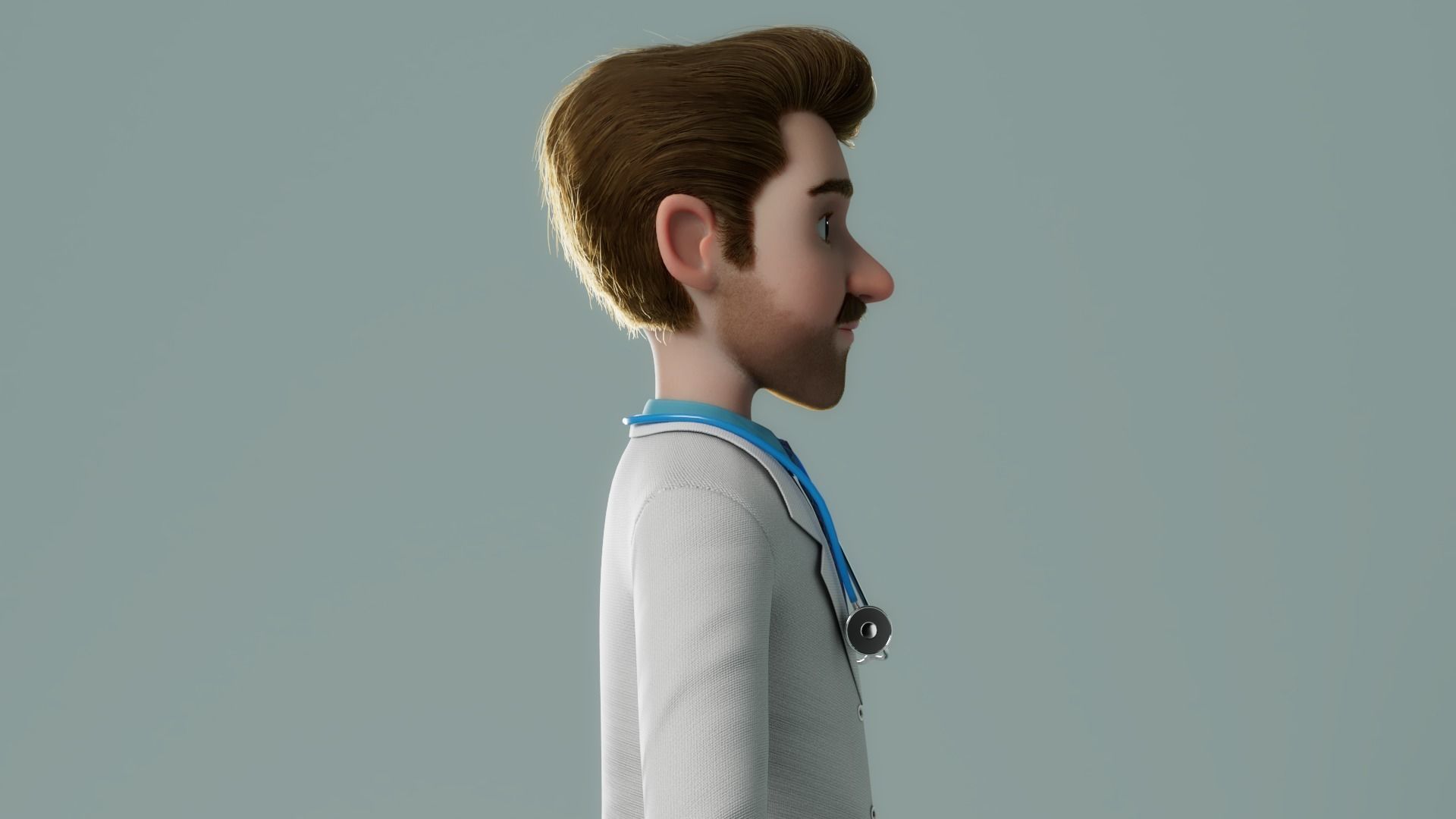 Cartoon Doctor Rigged 3D model_8