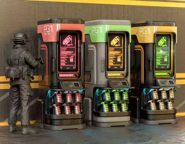 Sci-fi Power Generator PG1 PBR Low-poly 3D model