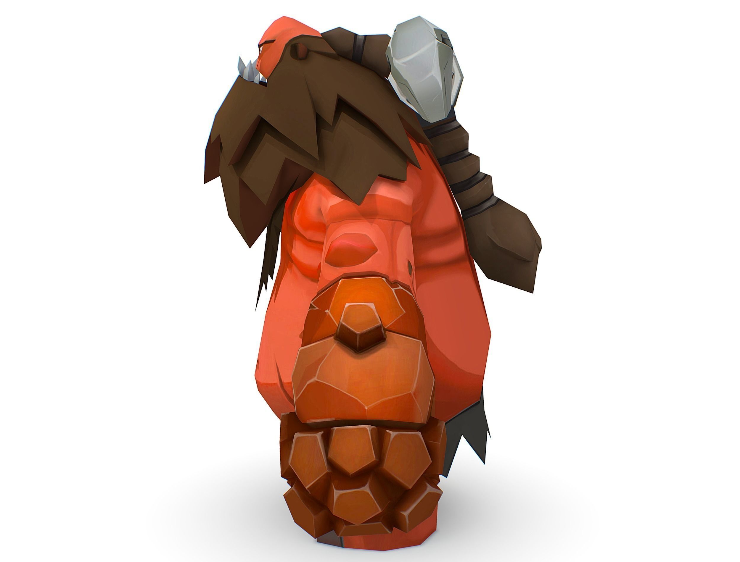Red Giant Golem Troll Snowman Viking Warrior Iceman Low-poly 3D model_26