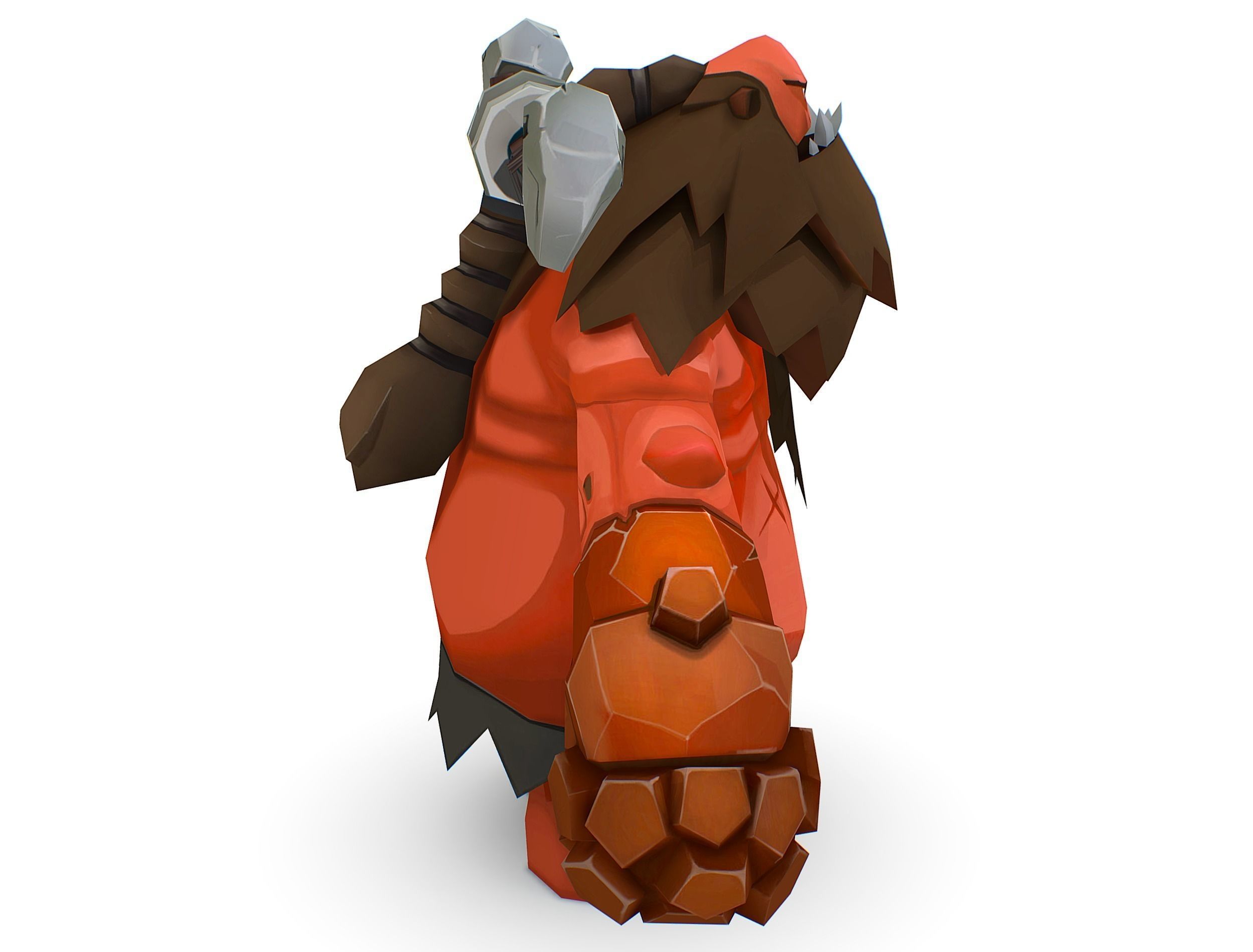 Red Giant Golem Troll Snowman Viking Warrior Iceman Low-poly 3D model_5