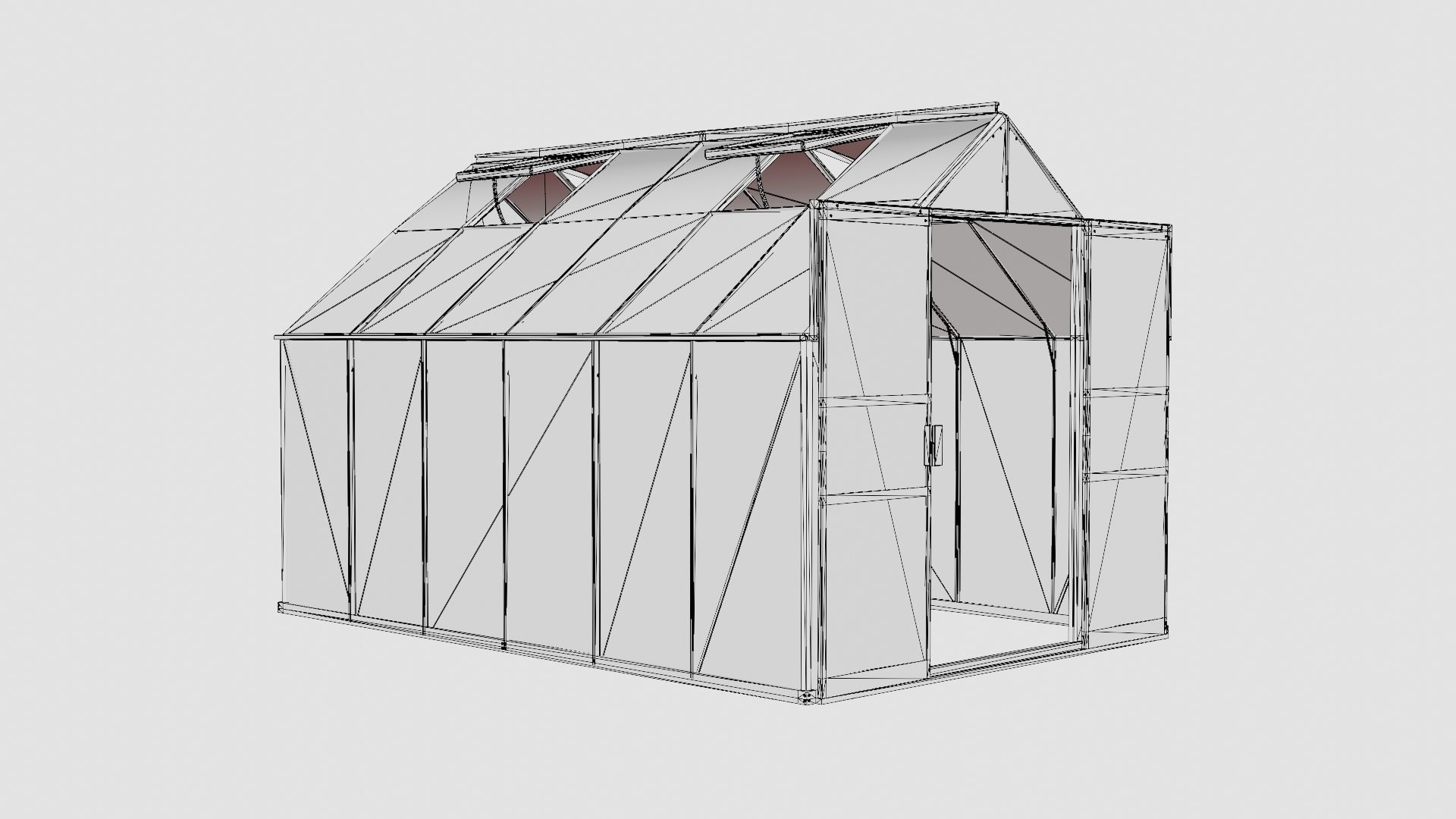 Greenhouse Uranus 9900 Poly Green Low-poly 3D model_7