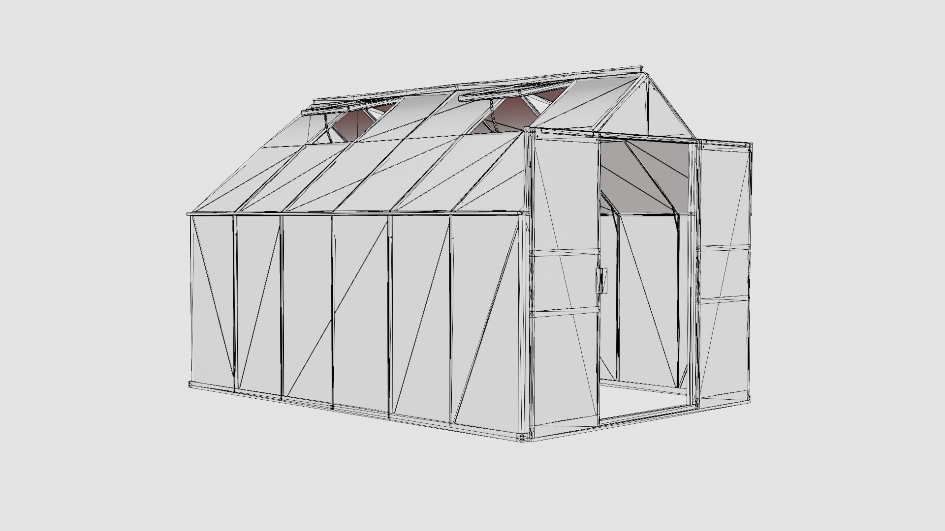 Greenhouse Uranus 9900 Poly Black Low-poly 3D model_7