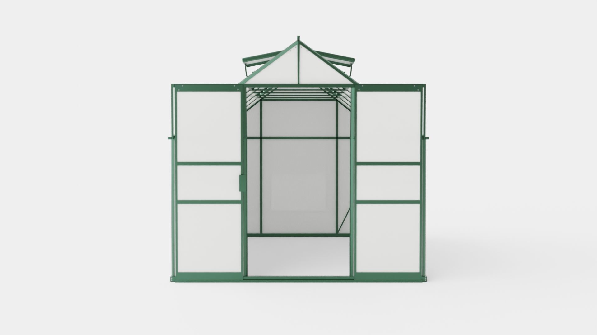Greenhouse Uranus 9900 Glass Green Low-poly 3D model_1