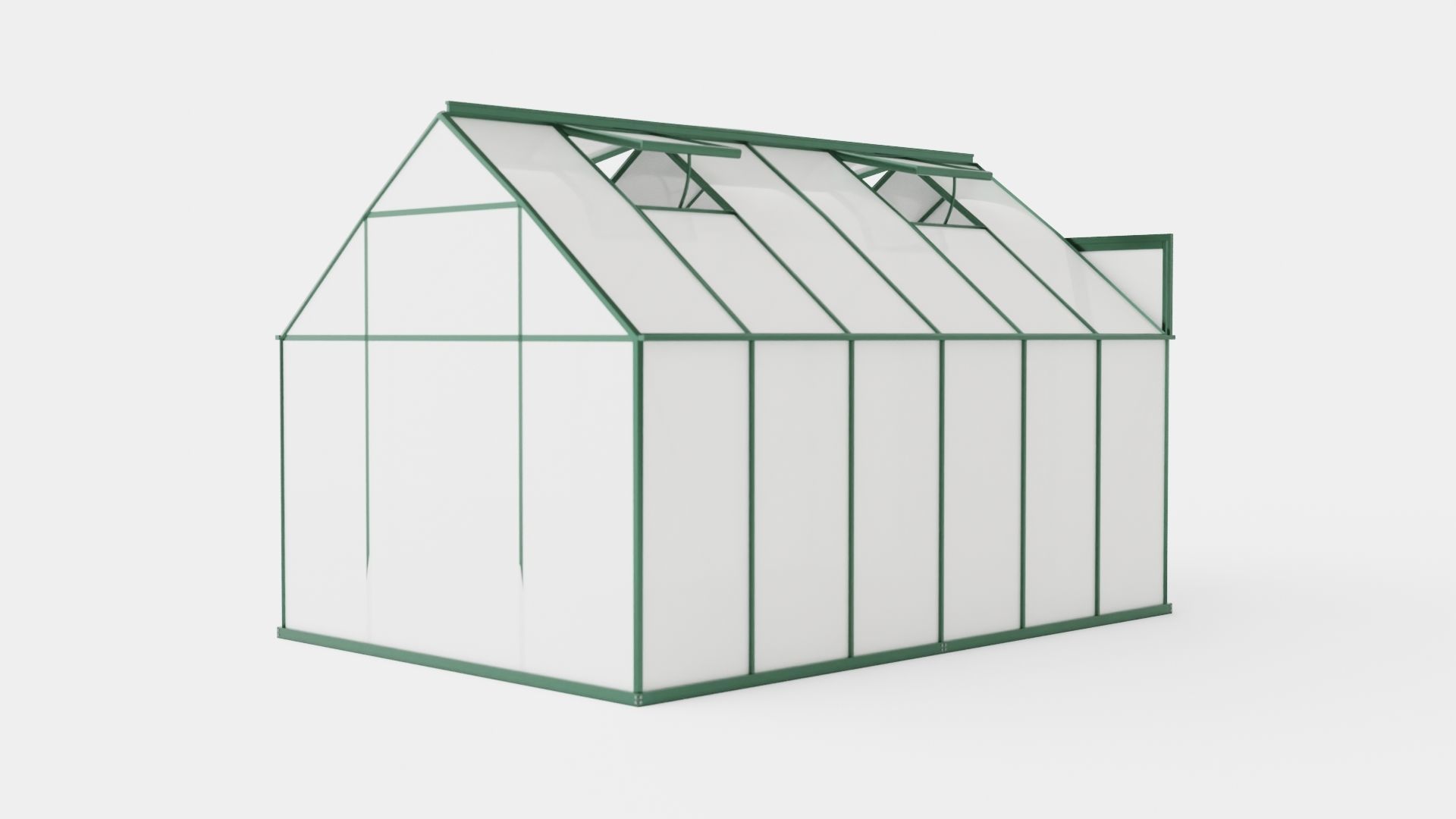 Greenhouse Uranus 9900 Glass Green Low-poly 3D model_3