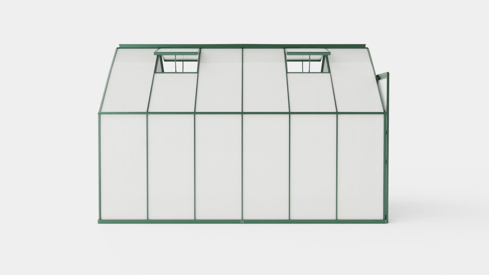 Greenhouse Uranus 9900 Glass Green Low-poly 3D model_2
