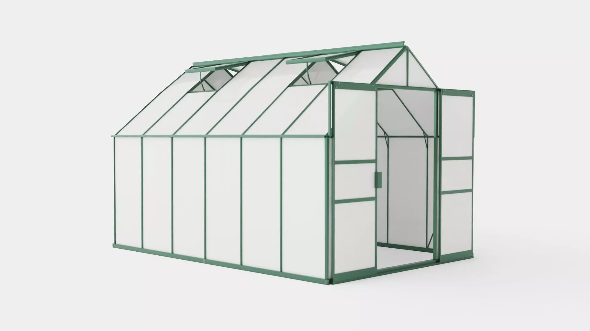Greenhouse Uranus 9900 Glass Green Low-poly 3D model_0