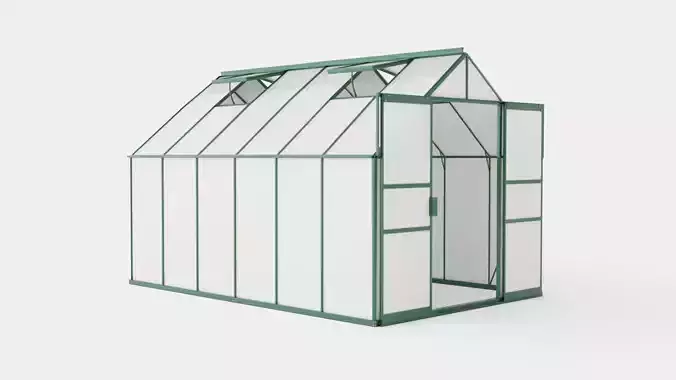 Greenhouse Uranus 9900 Glass Green Low-poly 3D model Greenhouse Uranus 9900 Glass Green Low-poly 3D model