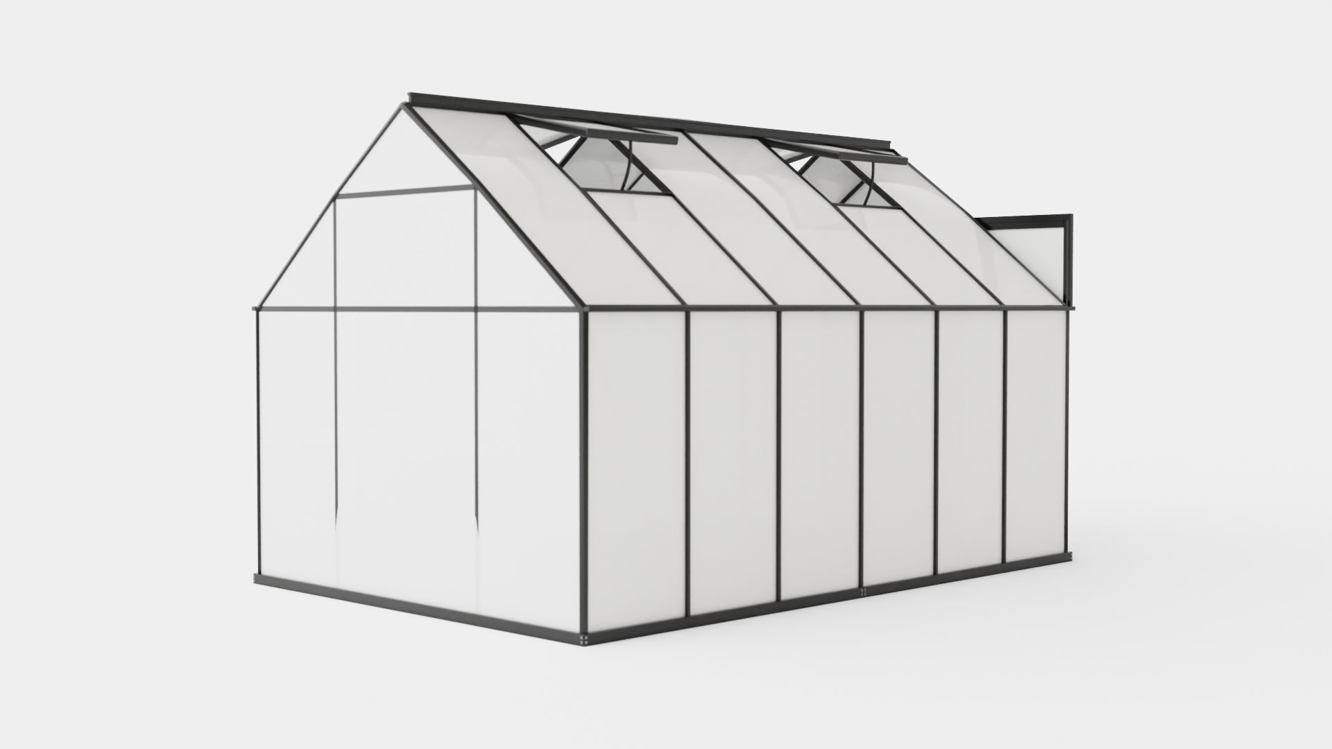 Greenhouse Uranus 9900 Glass Black Low-poly 3D model_3