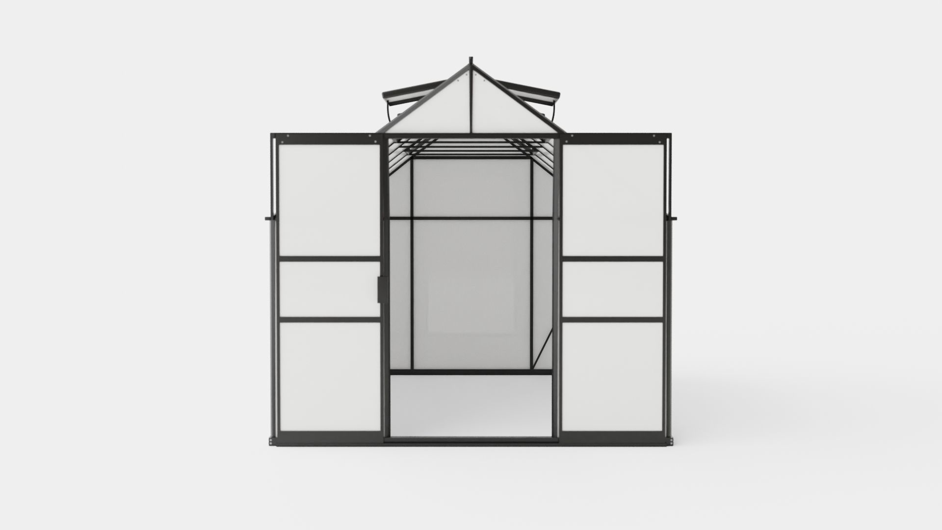Greenhouse Uranus 9900 Glass Black Low-poly 3D model_1