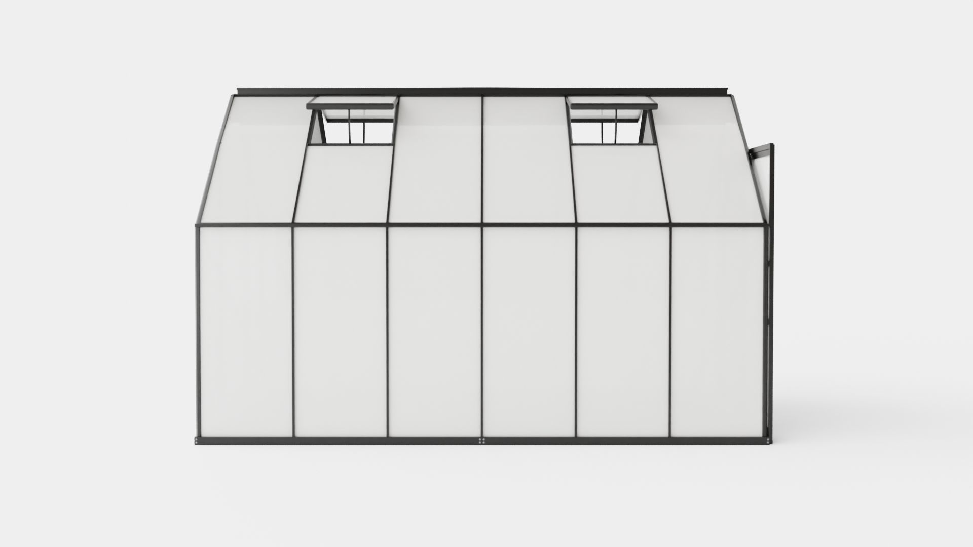 Greenhouse Uranus 9900 Glass Black Low-poly 3D model_2