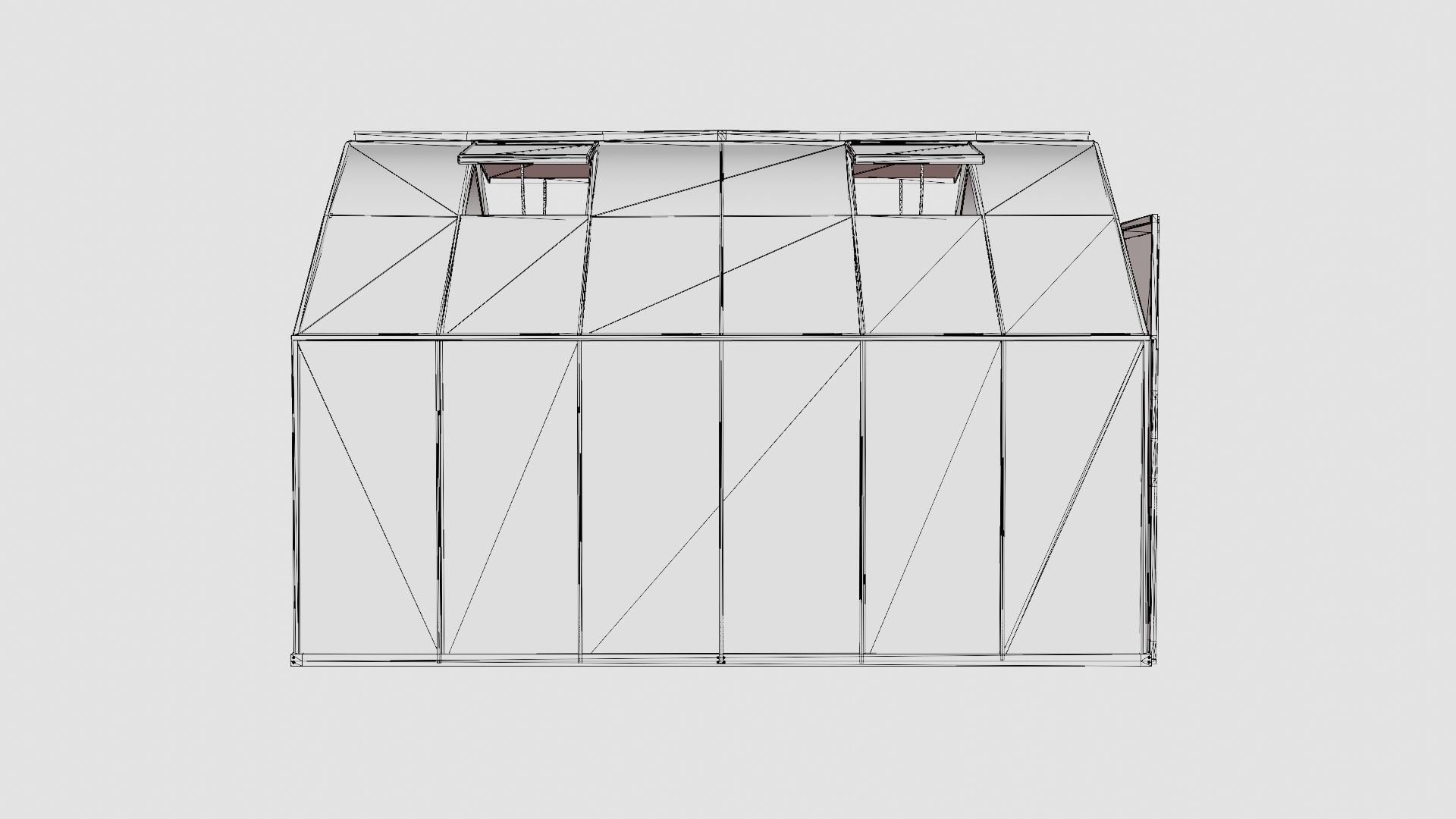Greenhouse Uranus 9900 Glass ALU Low-poly 3D model_8