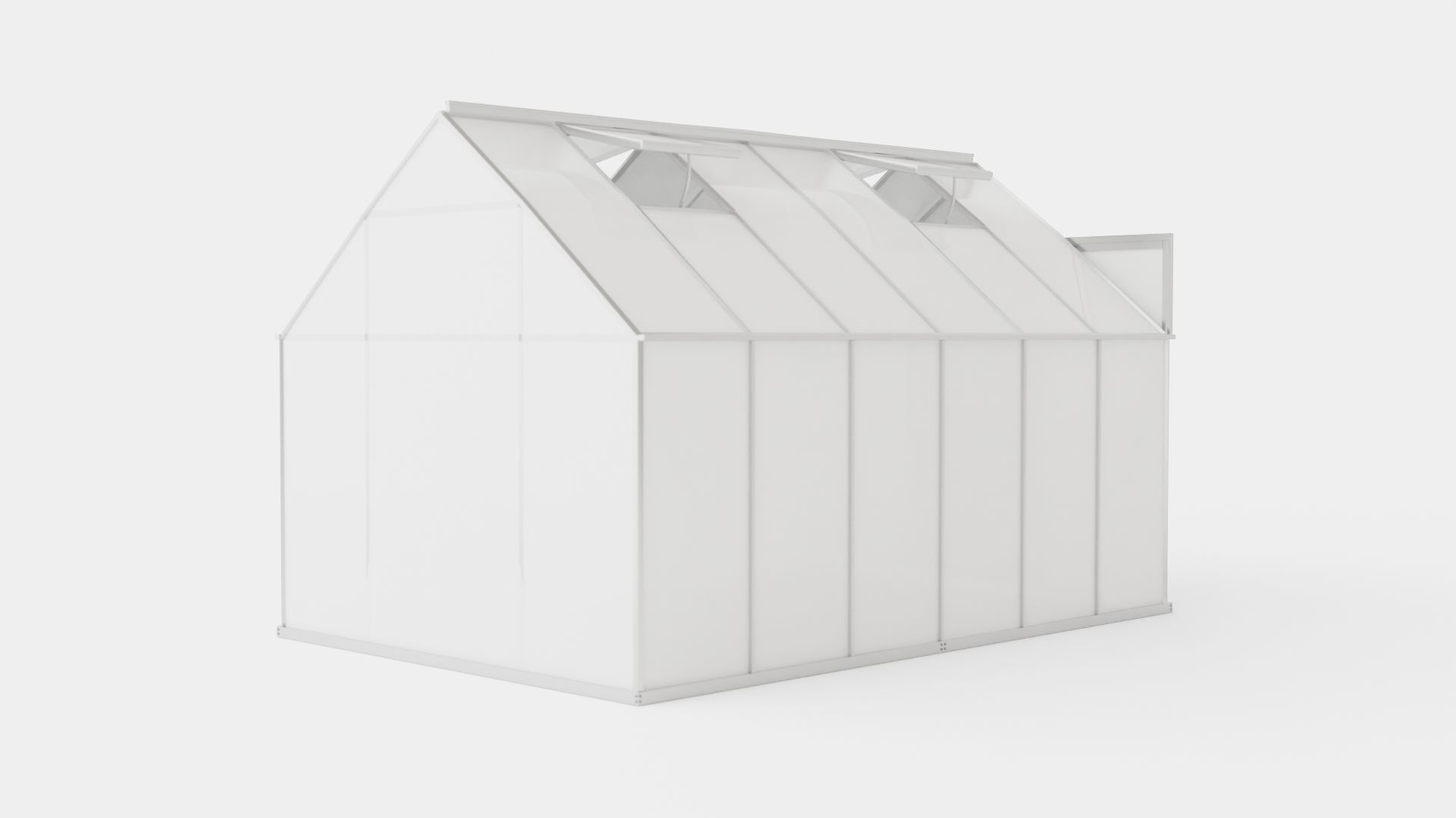 Greenhouse Uranus 9900 Glass ALU Low-poly 3D model_3