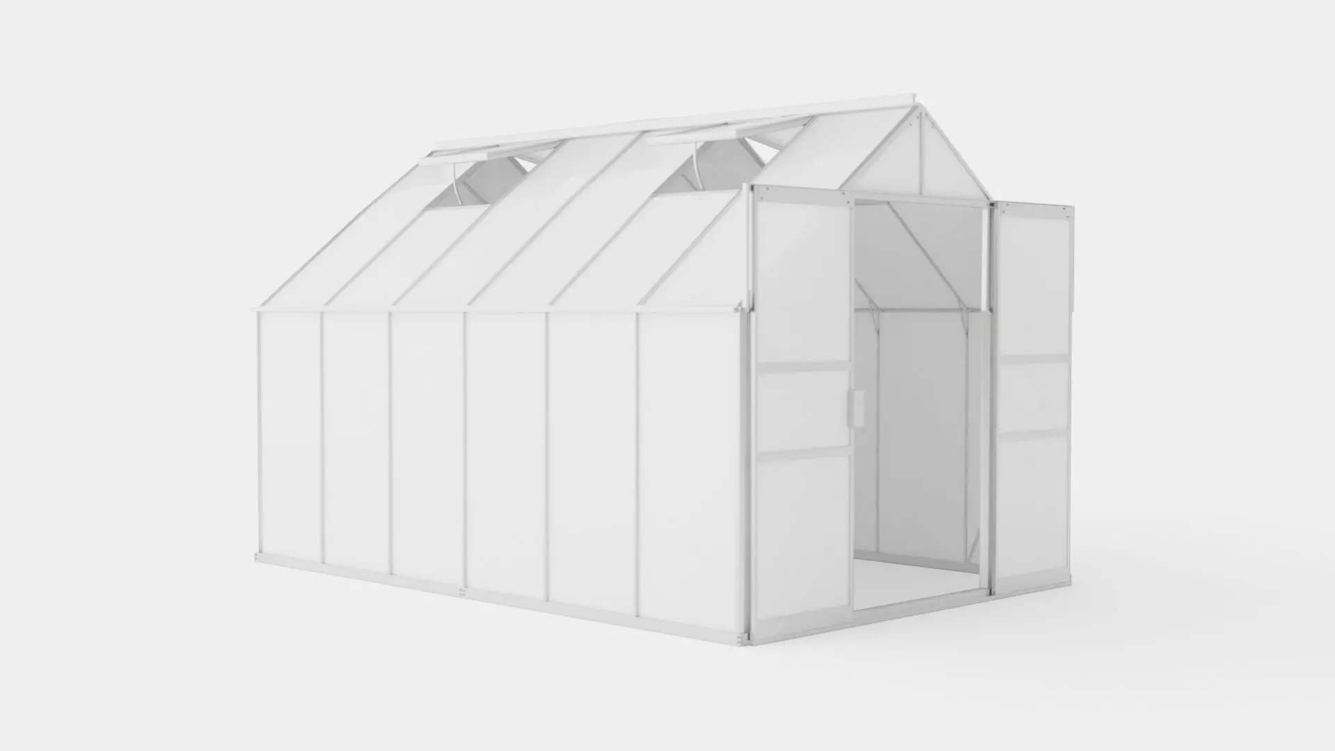 Greenhouse Uranus 9900 Glass ALU Low-poly 3D model_0