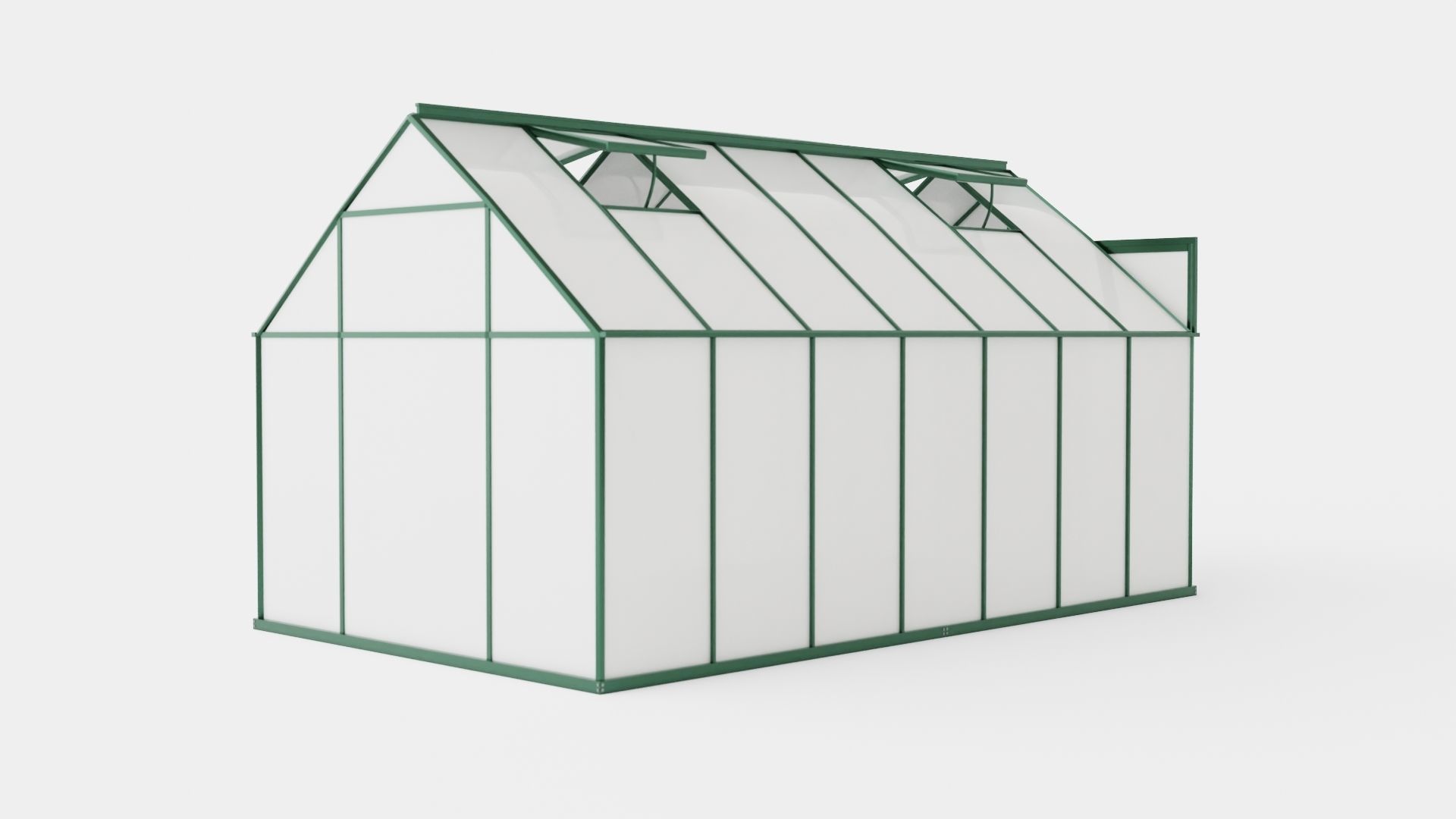 Greenhouse Uranus 11500 Glass Green Low-poly 3D model_3