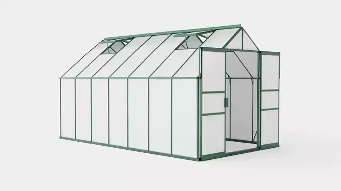 Greenhouse Uranus 11500 Glass Green Low-poly 3D model Greenhouse Uranus 11500 Glass Green Low-poly 3D model