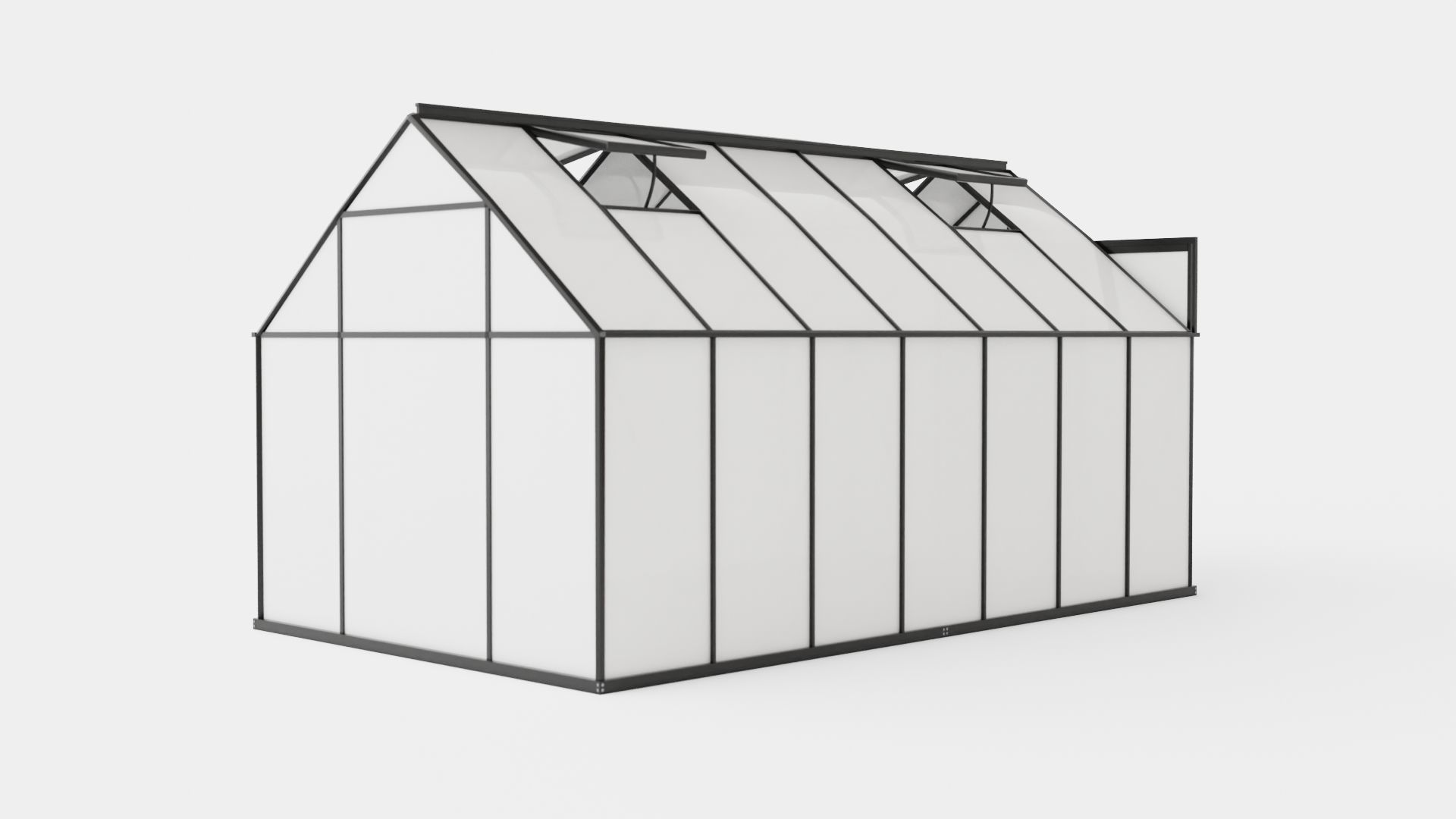 Greenhouse Uranus 11500 Glass Black Low-poly 3D model_3