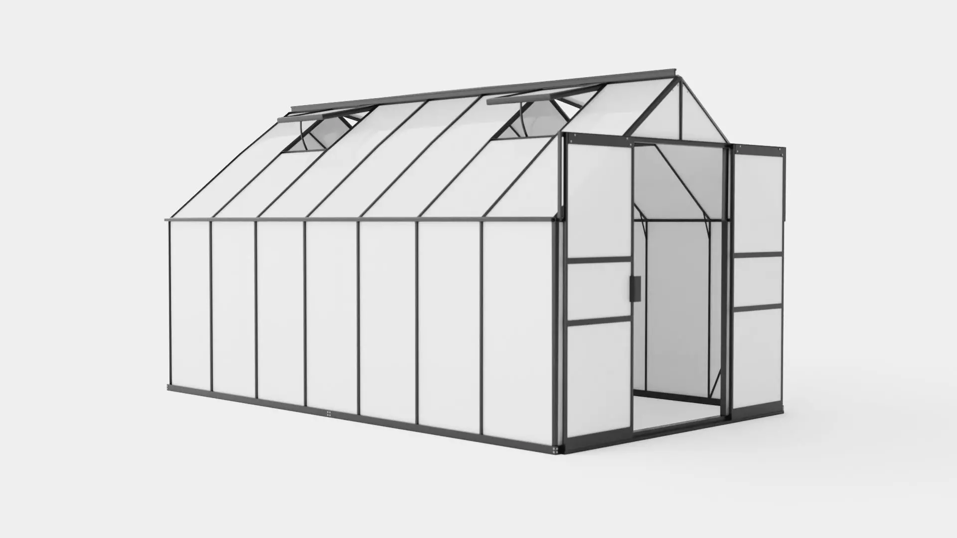 Greenhouse Uranus 11500 Glass Black Low-poly 3D model_0