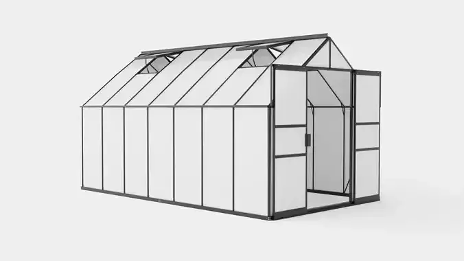 Greenhouse Uranus 11500 Glass Black Low-poly 3D model Greenhouse Uranus 11500 Glass Black Low-poly 3D model