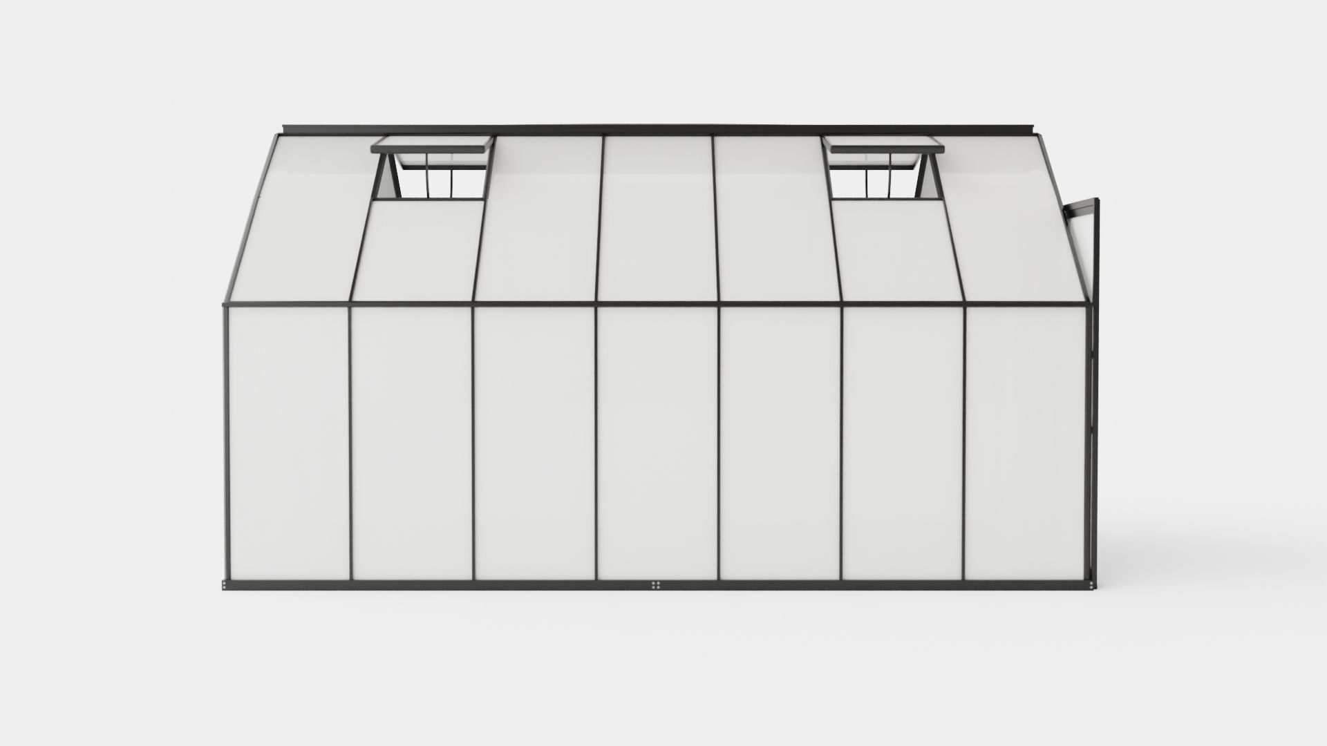 Greenhouse Uranus 11500 Glass Black Low-poly 3D model_2