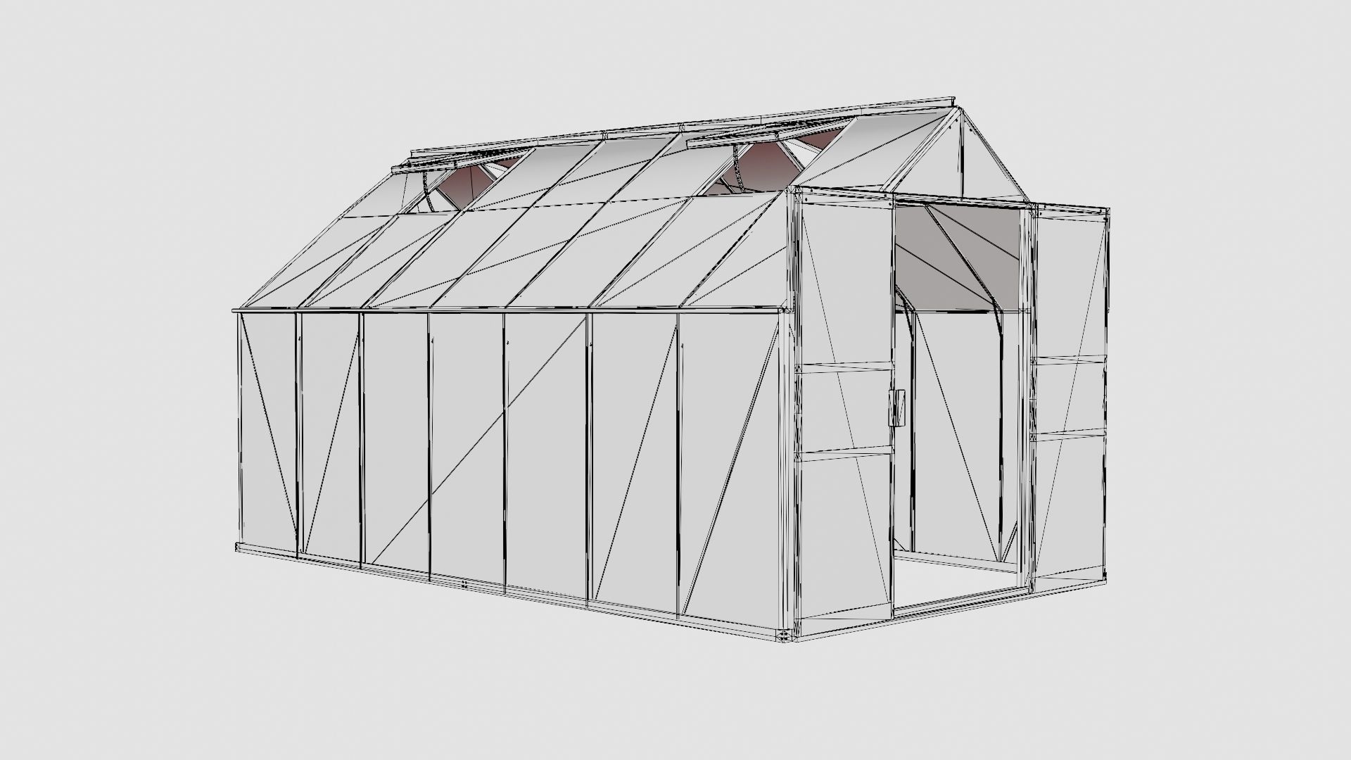 Greenhouse Uranus 11500 Glass ALU Low-poly 3D model_7