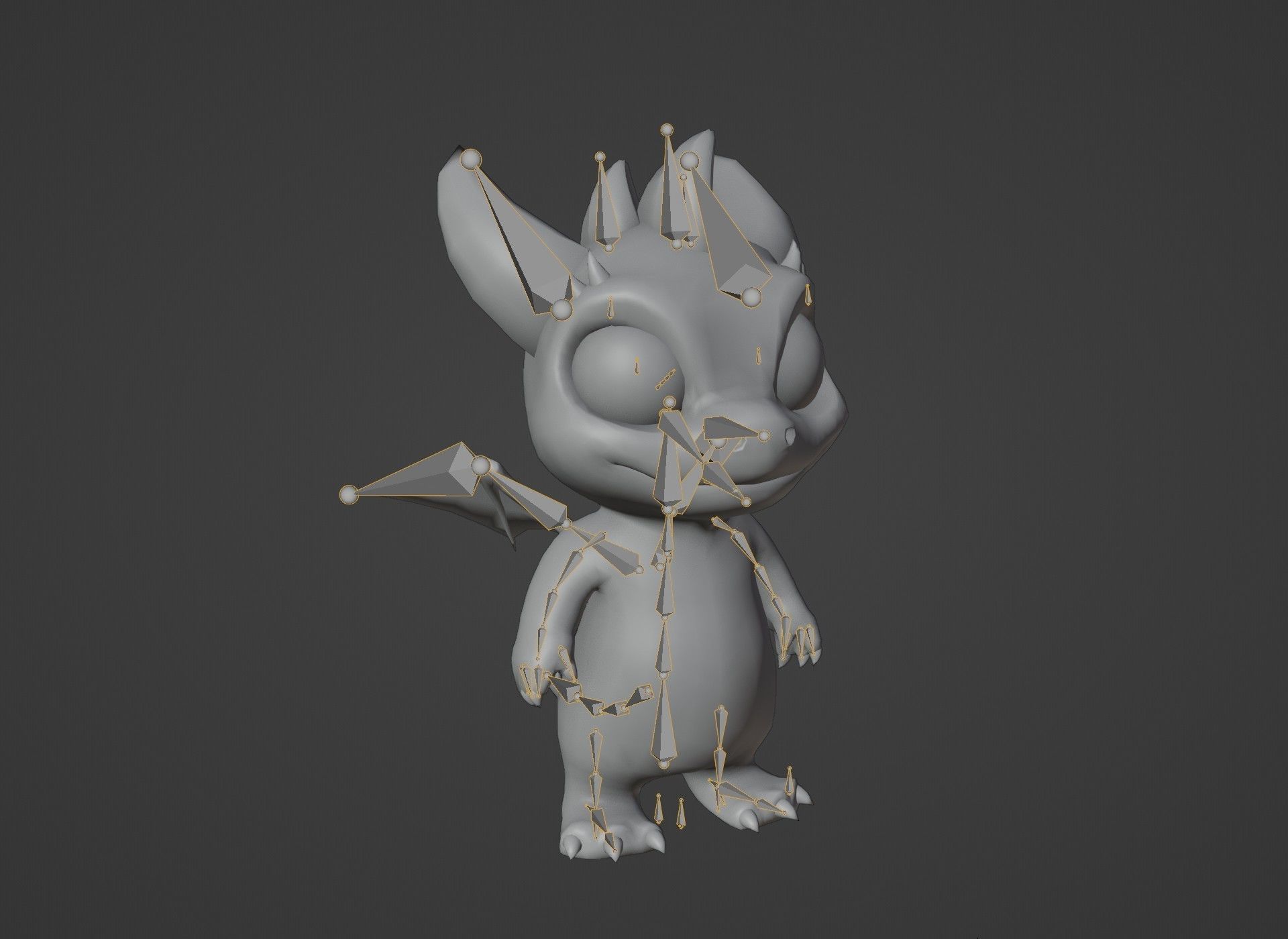 Pink Cartoon Baby Dragon 3d Model Low-poly 3D model_24