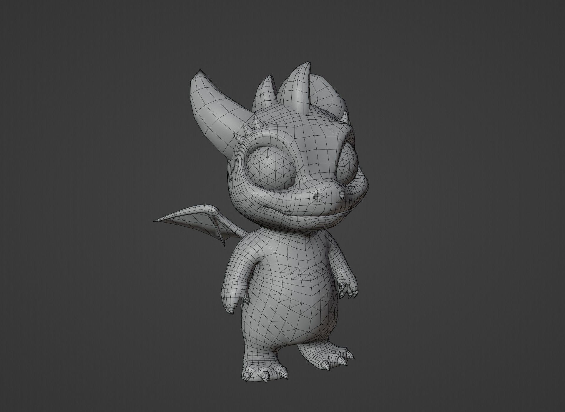 Pink Cartoon Baby Dragon 3d Model Low-poly 3D model_23