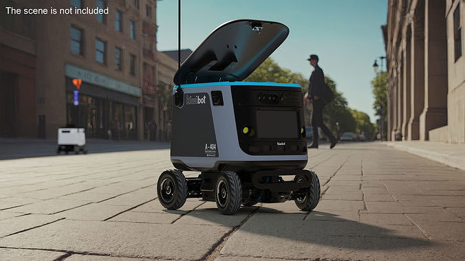 Sleeping Delivery Robot Kiwibot Black 3D model 2
