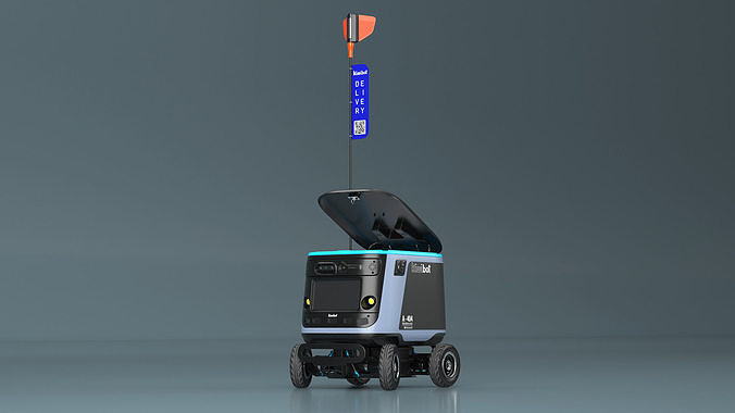 Sleeping Delivery Robot Kiwibot Black 3D model 6