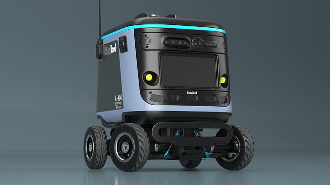Sleeping Delivery Robot Kiwibot Black 3D model 4