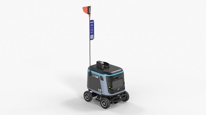 Sleeping Delivery Robot Kiwibot Black 3D model 7