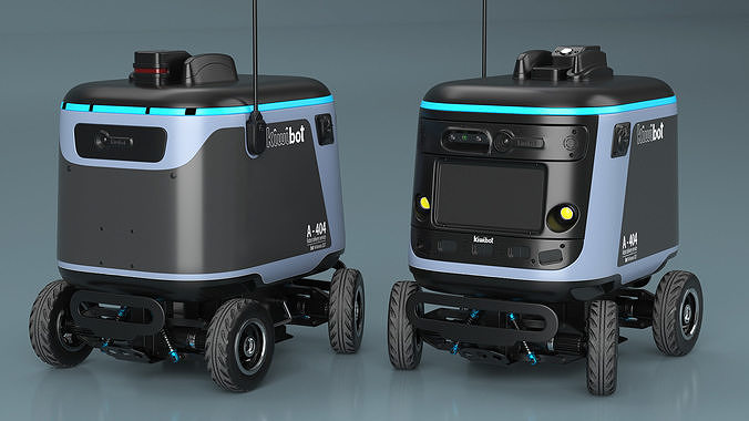 Sleeping Delivery Robot Kiwibot Black 3D model 5