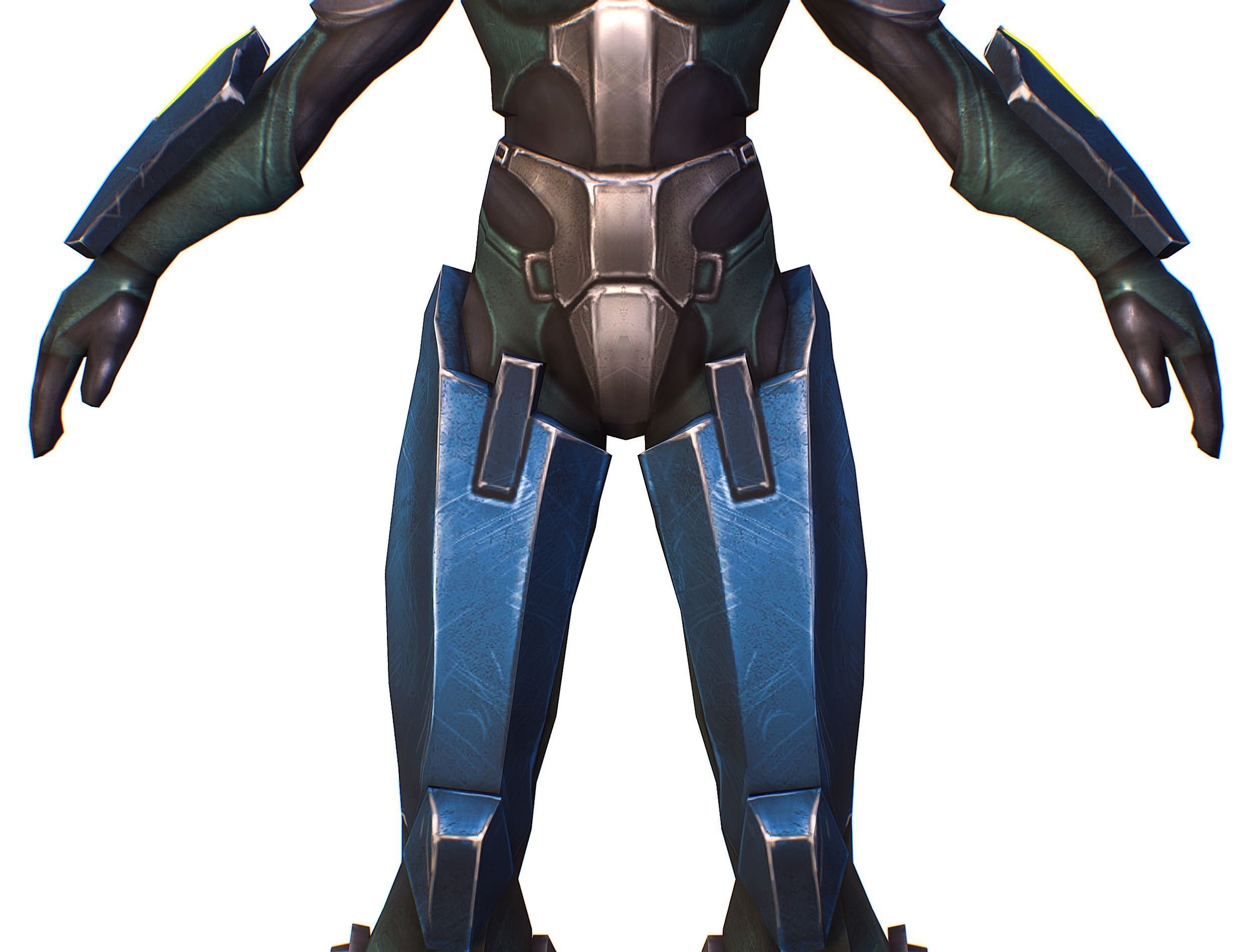 Woman Cyborg - Female Soldier with Rifle and Pistol Low-poly 3D model_24