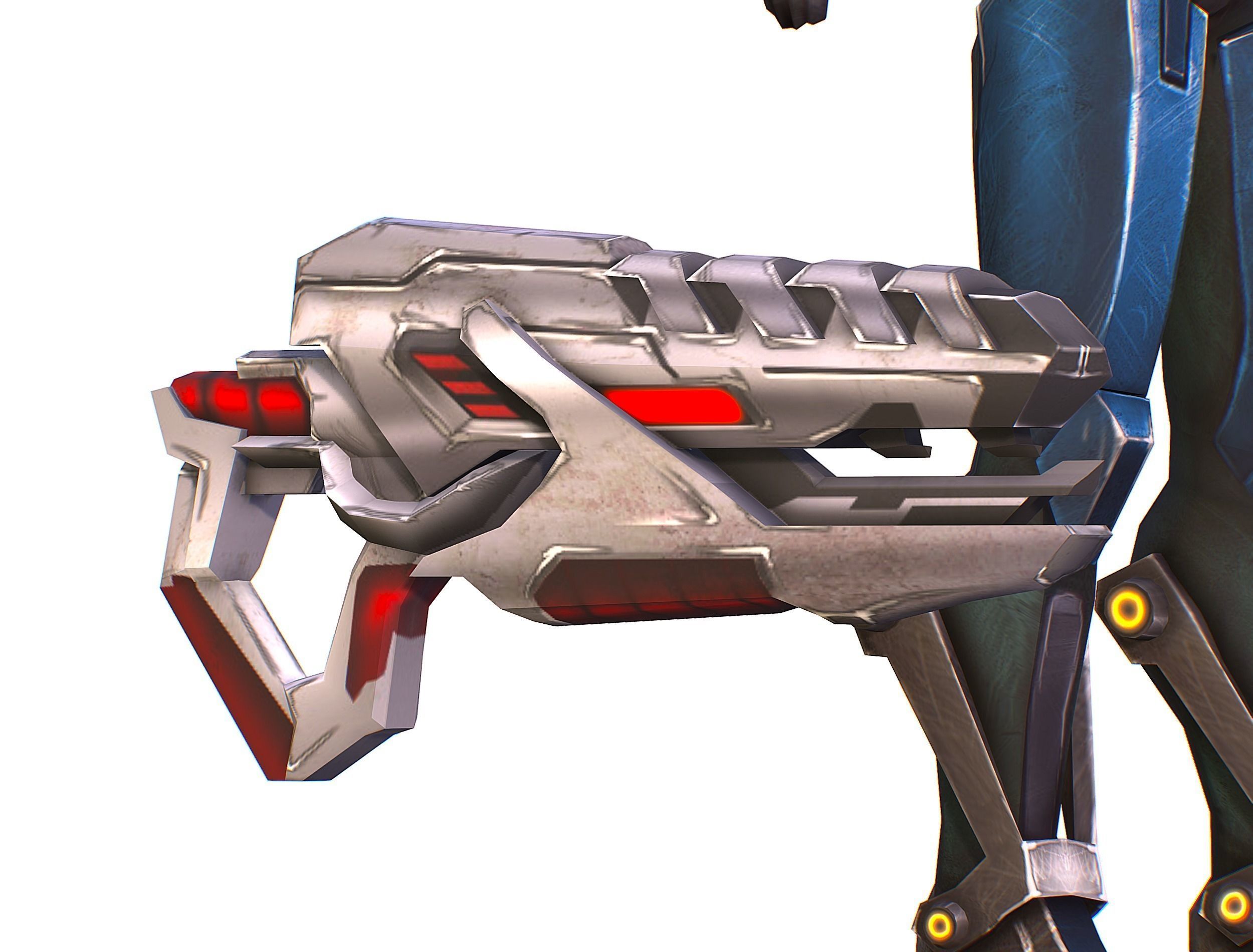 Woman Cyborg - Female Soldier with Rifle and Pistol Low-poly 3D model_36