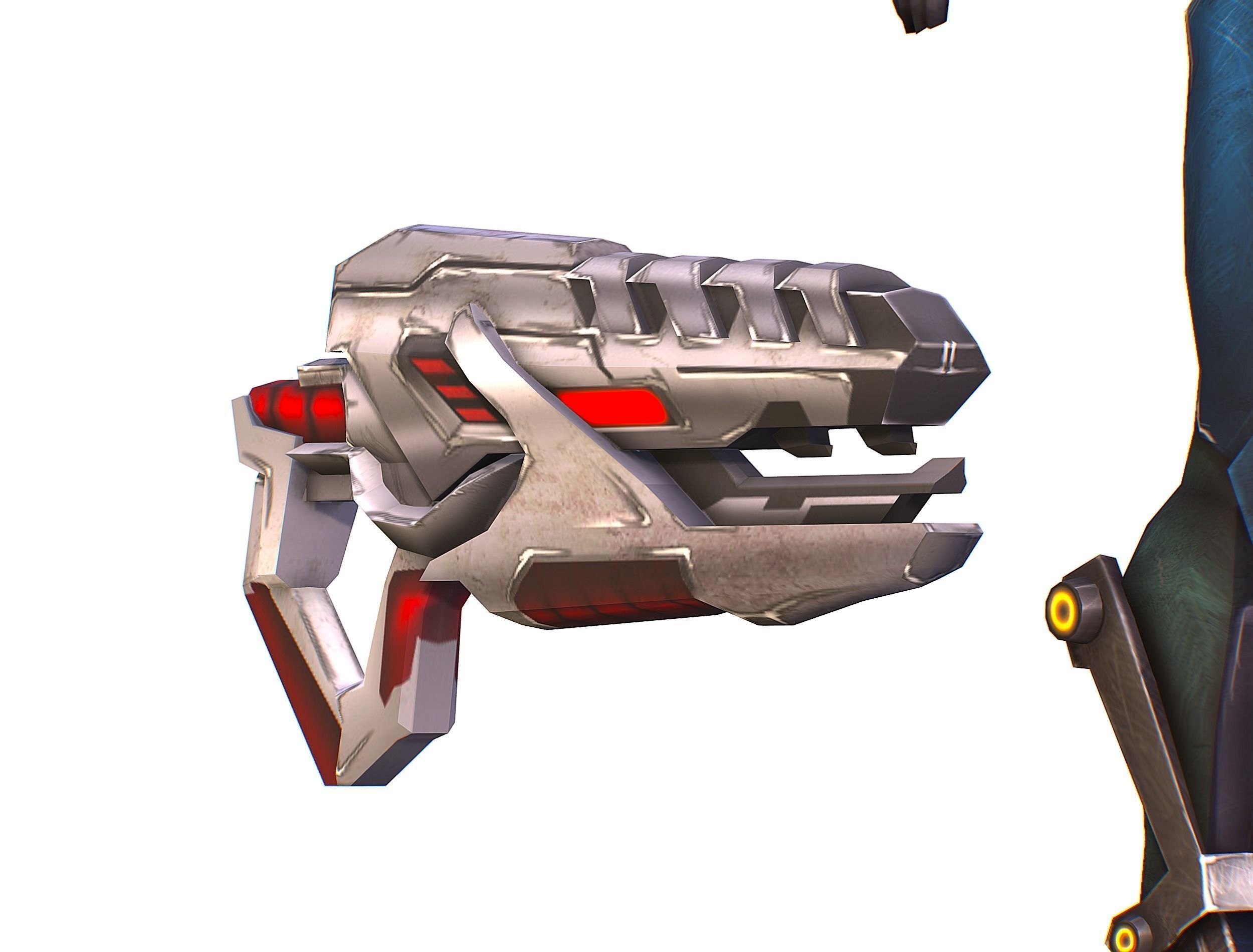 Woman Cyborg - Female Soldier with Rifle and Pistol Low-poly 3D model_35