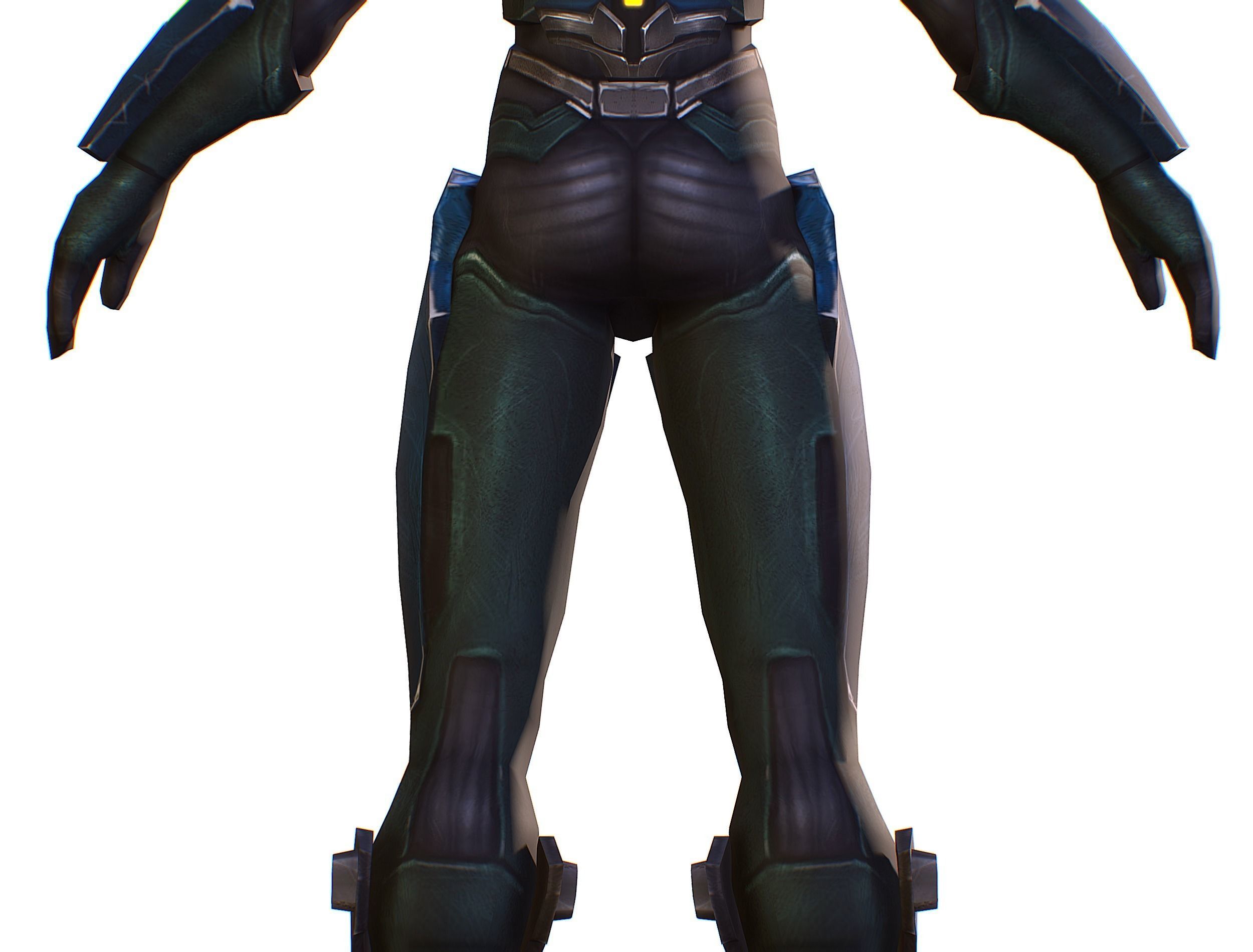 Woman Cyborg - Female Soldier with Rifle and Pistol Low-poly 3D model_27