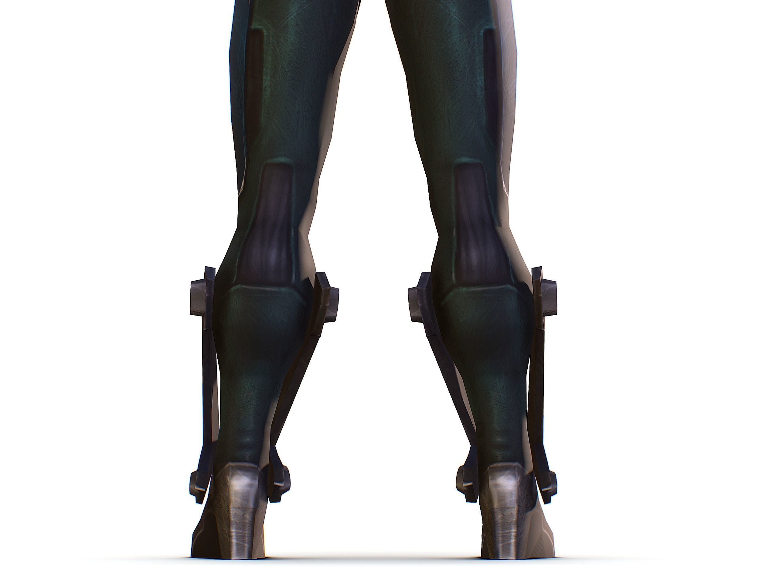 Woman Cyborg - Female Soldier with Rifle and Pistol Low-poly 3D model_28
