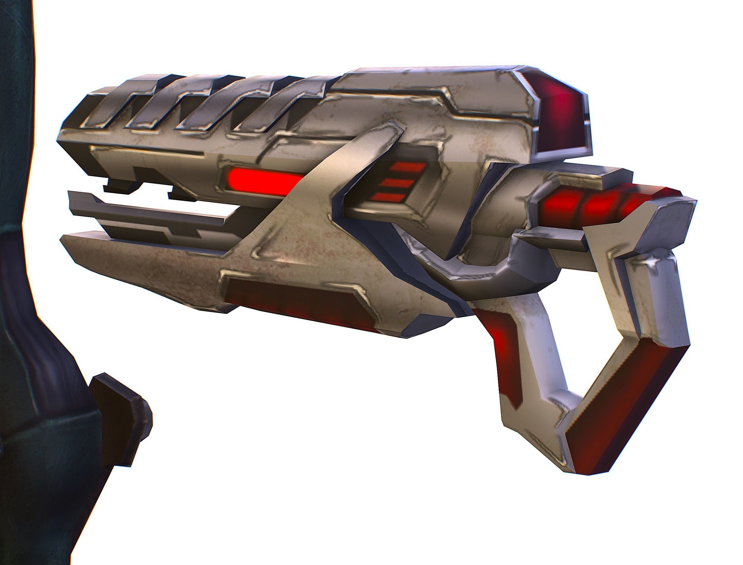 Woman Cyborg - Female Soldier with Rifle and Pistol Low-poly 3D model_42