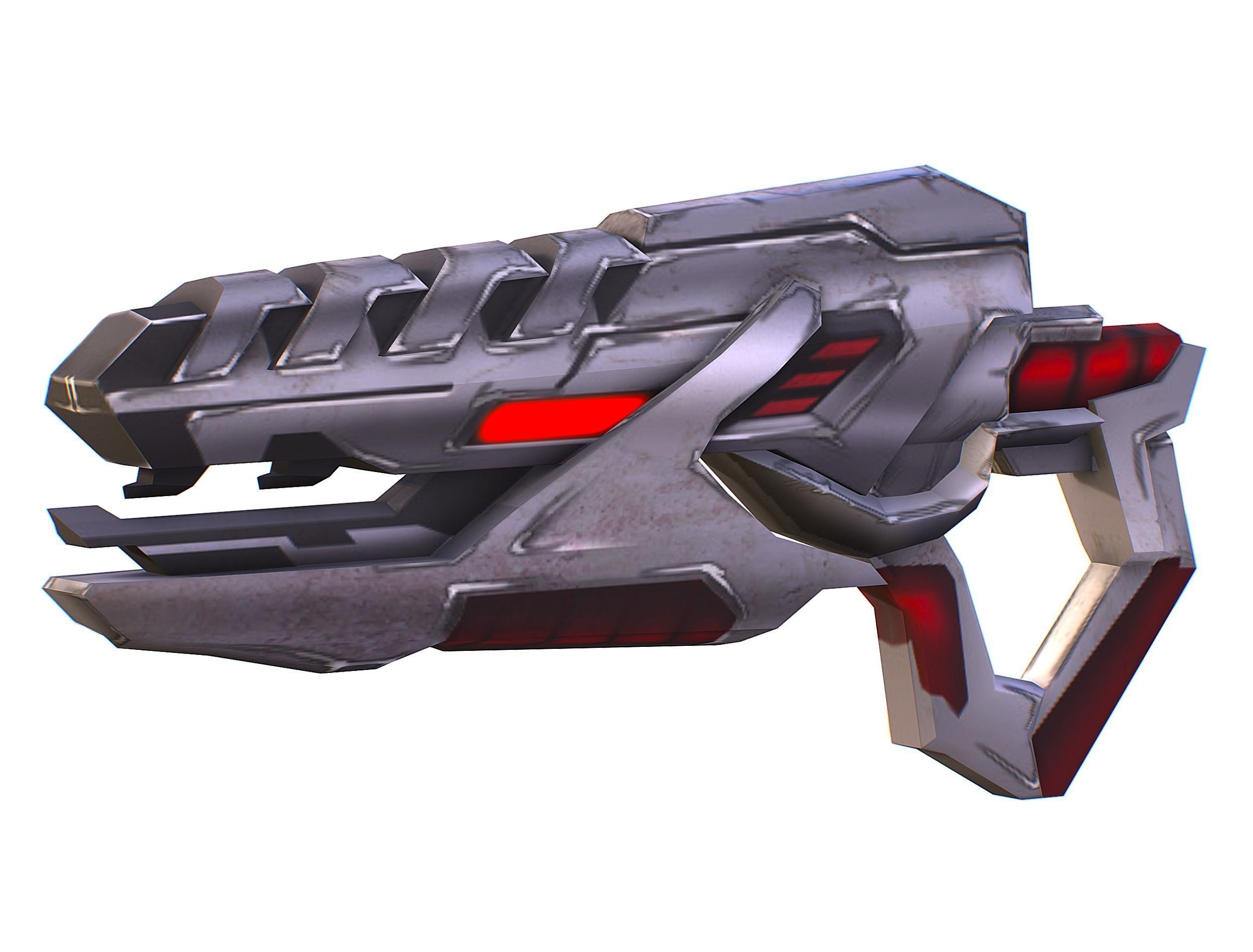 Woman Cyborg - Female Soldier with Rifle and Pistol Low-poly 3D model_43