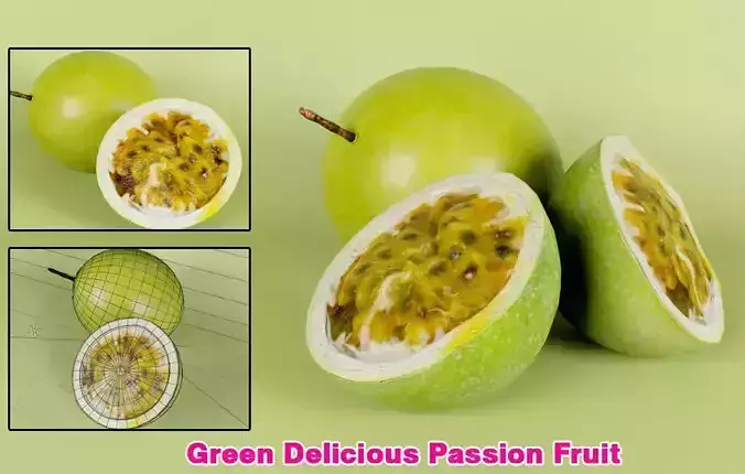  Green Delicious Passion Fruit 3D