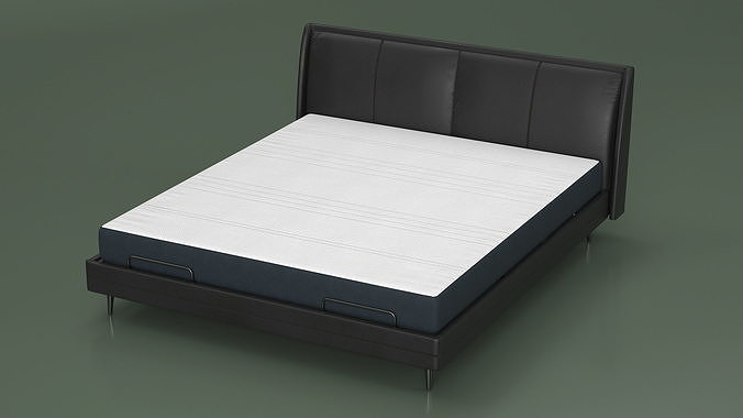 Smart Electric Bed Black 3D model 4