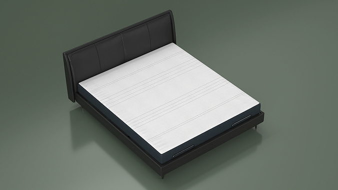Smart Electric Bed Black 3D model 3
