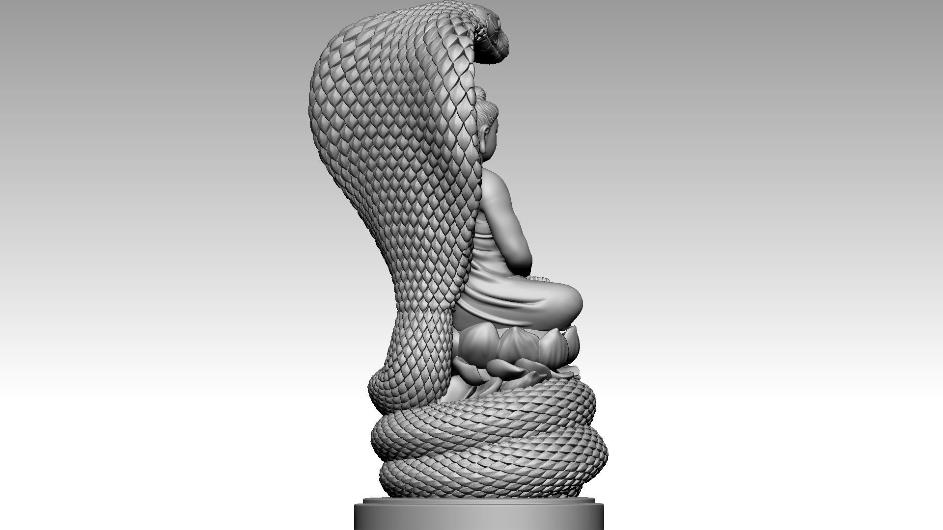 Buddha and snake 3D print model_5