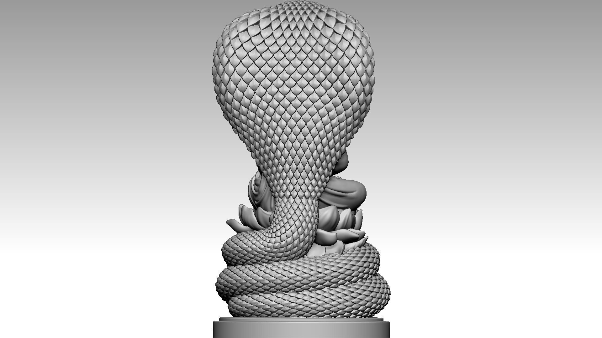 Buddha and snake 3D print model_4