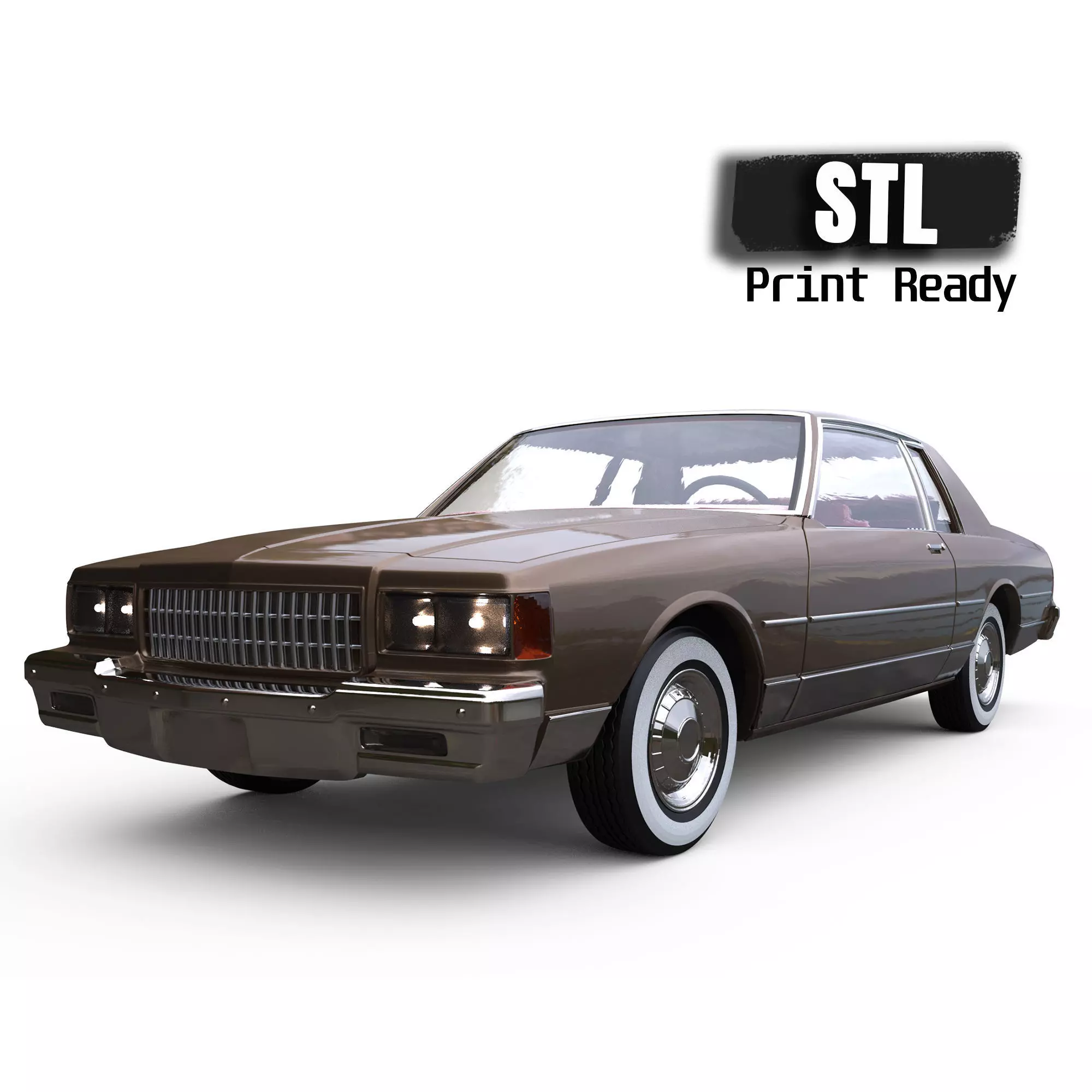 Third gen chevy Caprice Classic 2 Door stl model car parts 3D print model_0